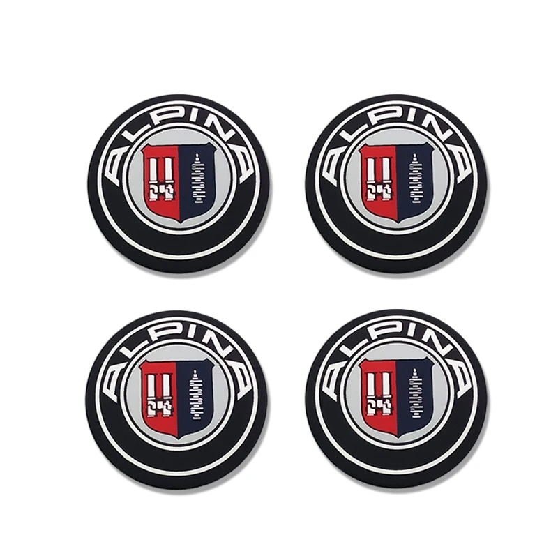 Aluminum 4PC 56mm ALPINA Logo Badge Car Wheel Center Hub Caps Emblem Stickers For E36 E39 E87 E60 E46 X1 X3 X5 E53 Accessories