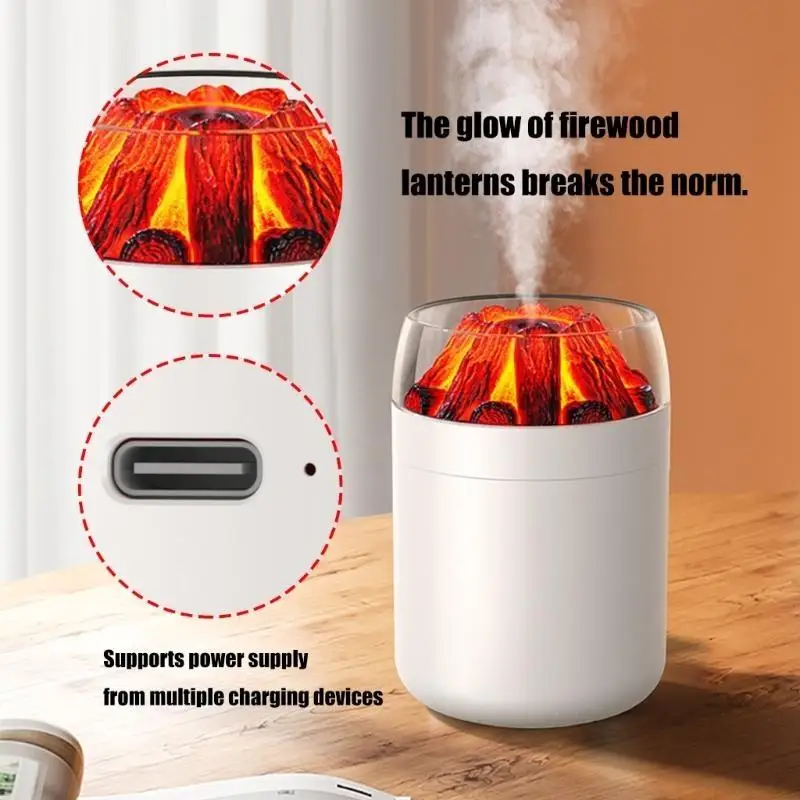 D0AB Elegant Firewood Humidifier with High Efficiency Moisture Aesthetic for Room