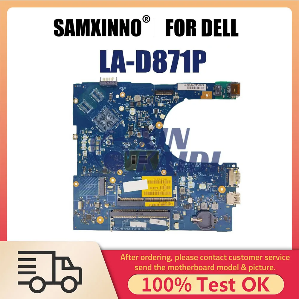 

Laptop Motherboard For DELL Inspiron 5566 5468 BAL60 CN-0J922J CN-02PX9P LA-D871P Notebook Mainboard i3 i5 i7 6th 7th CPU