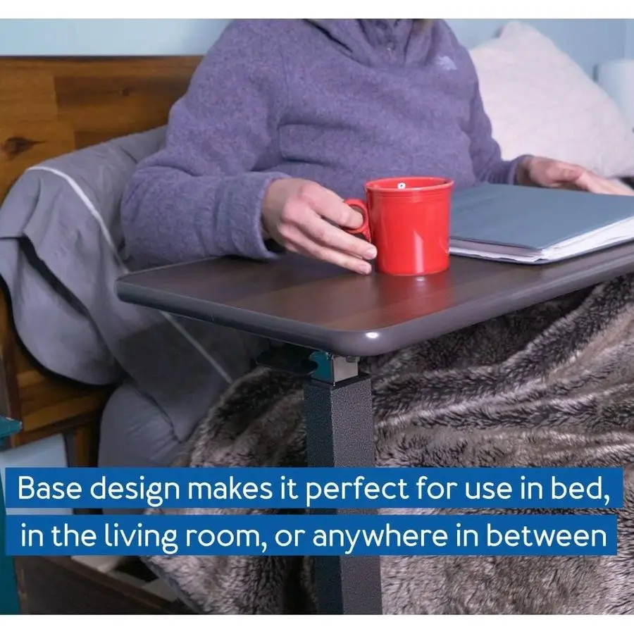 Overbed Table, Adjustable Overbed Bedside Table with Wheels, Bed Desk amp Couch Desk, Rolling Over Bed Bedside Table for Hospita