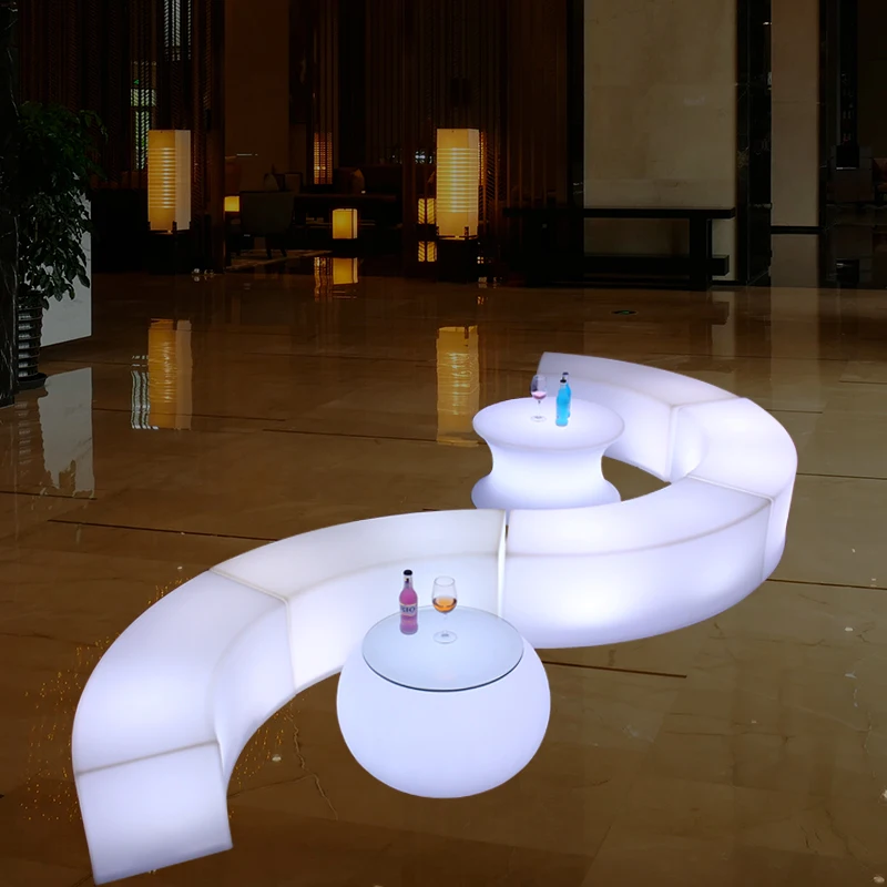 Outdoor park luminous arc combination stool B&B courtyard creative luminous chair hotel bar shopping mall small coffee table