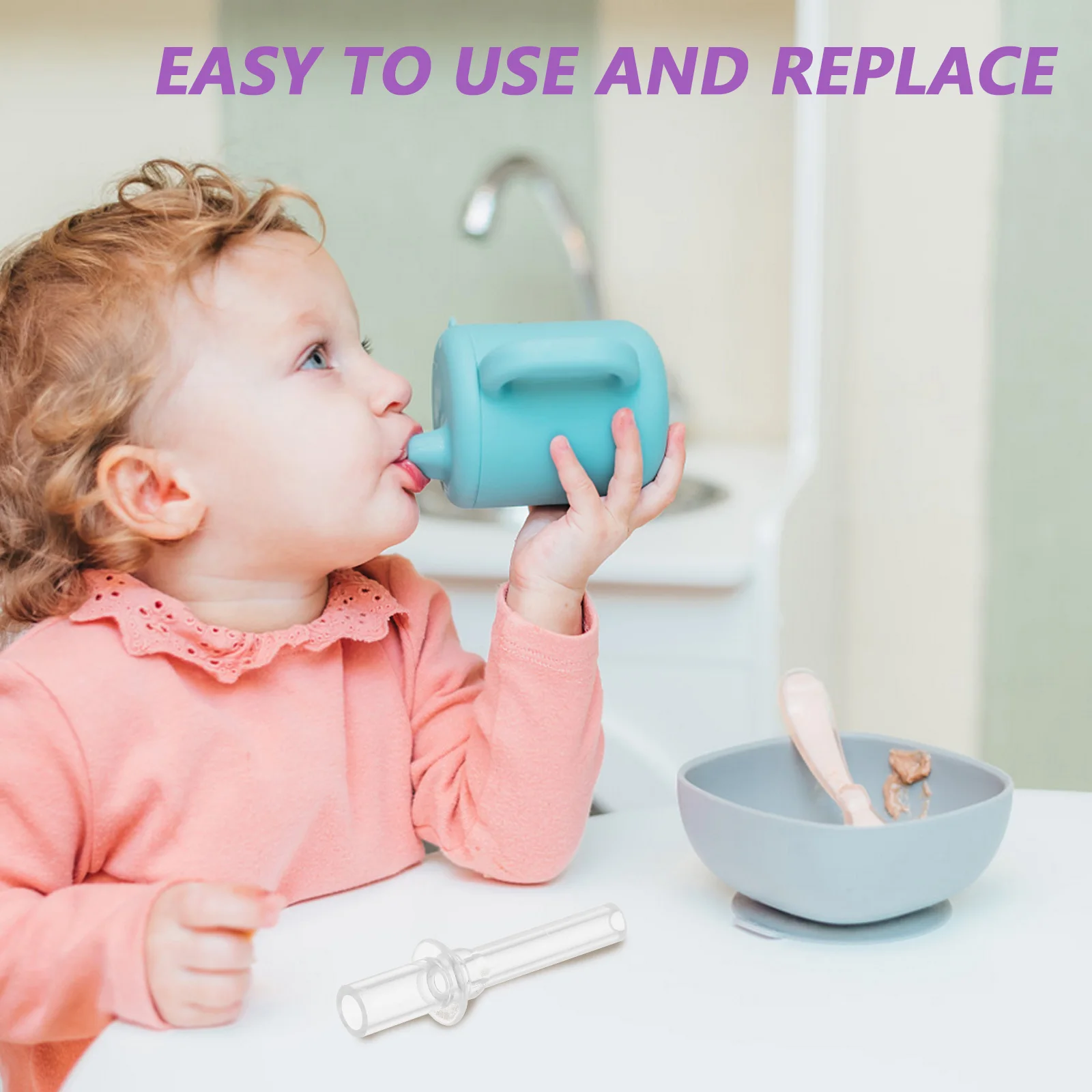 

10 Pcs Children's Drinking Cup Silicone Straw Tips Reusable Bottle Accessories Replacement for Water Bottles Lightweight Kids