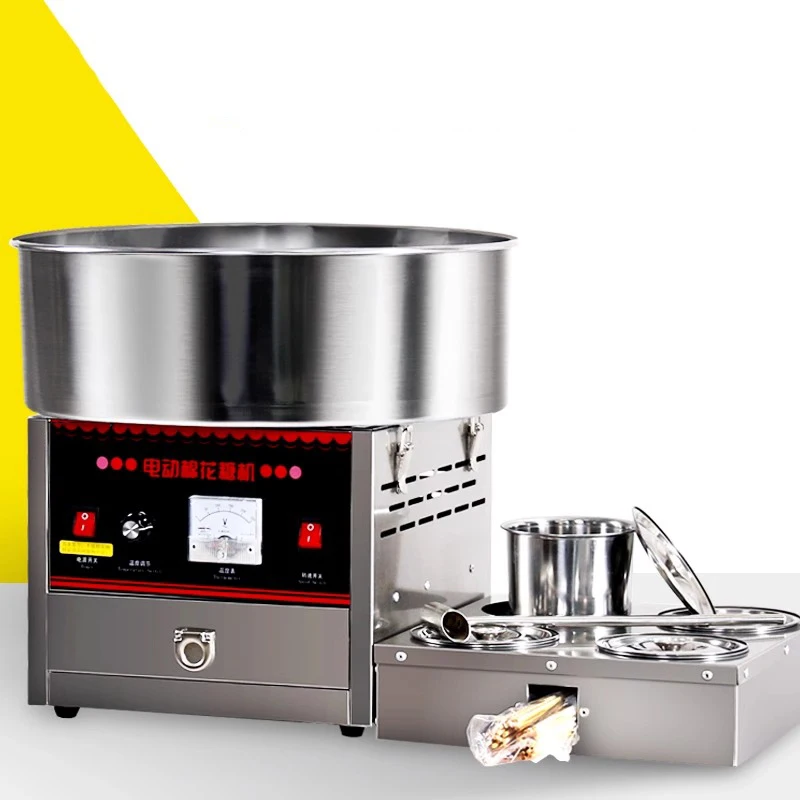 ماكينة غاز كهربائية لحلوى القطن التجارية من الفولاذ المقاوم للصدأ ماكينة صنع خيط السكر القطني الكهربائية ماكينة صنع الحلوى القطنية ذاتية الصنع