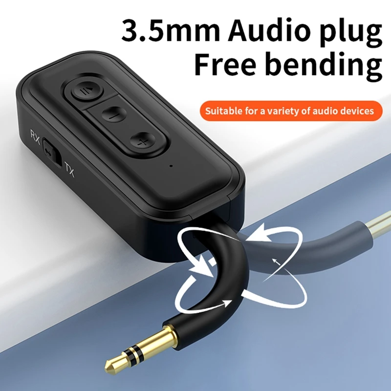 블루투스 5.3 오디오 리시버 송신기, Aux 무선 스테레오 음악 어댑터, TF 카드 플레이어, 자동차 TV PC용 핸즈프리