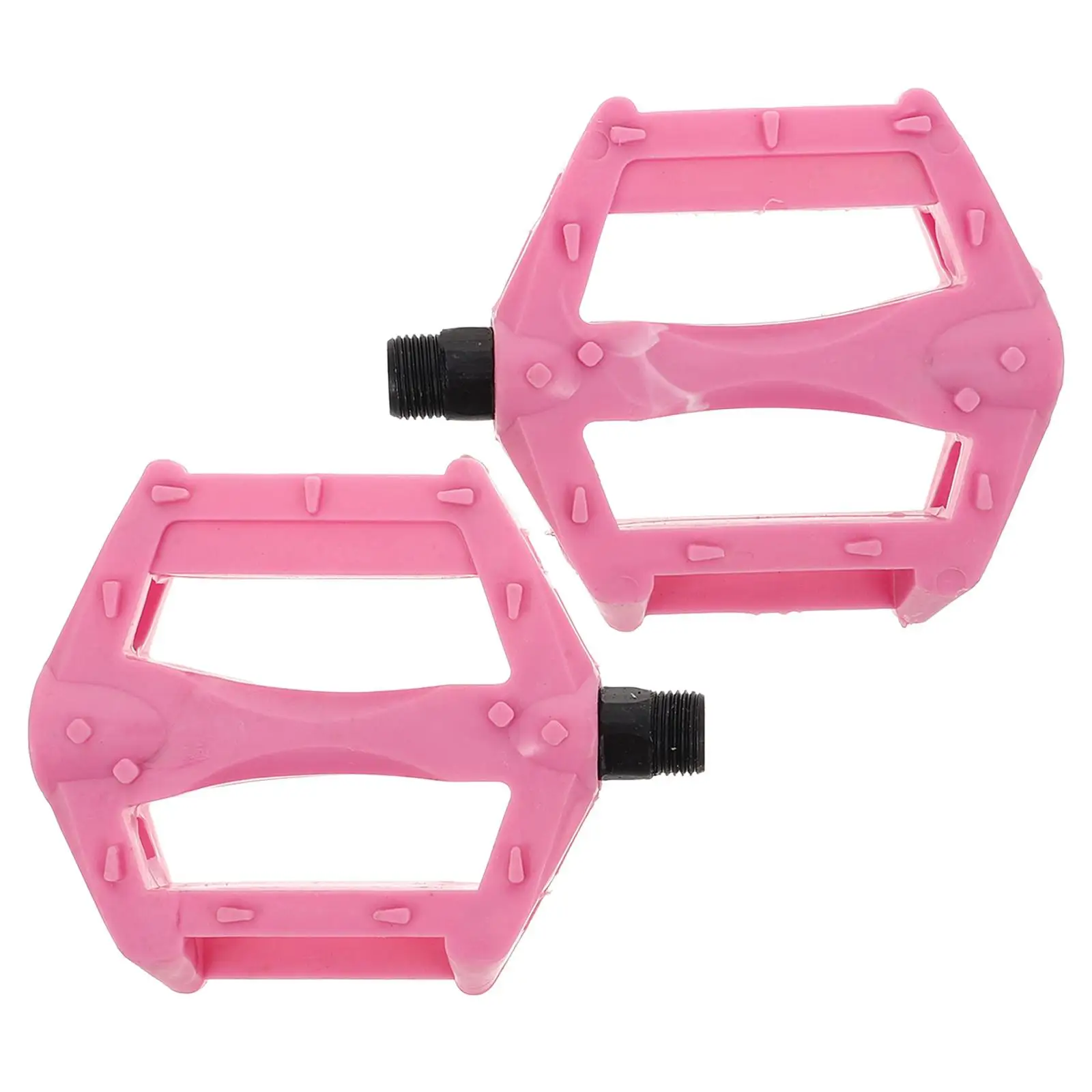 

Kids Bike Pedals Durable Plastic Iron Stable Support Antislip Compatible Childrens Bicycle Replacement Parts Pink Straps Fold