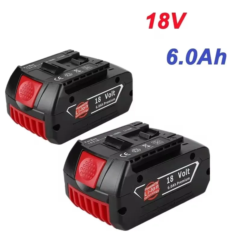 

2024 New 18V 6000mAh Rechargeable Battery for Bosch 18V Backup Battery 6.0A Portable Replacement Bosch BAT609 Indicator Light