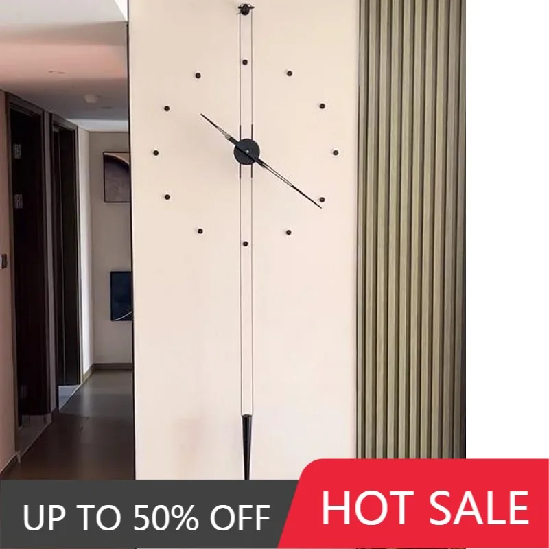 Large Pointer Spanish Wall Clock Unique Stylish Minimalist Clocks Art Silent Interior Aesthetic Clock Wall Ornaments Decoration