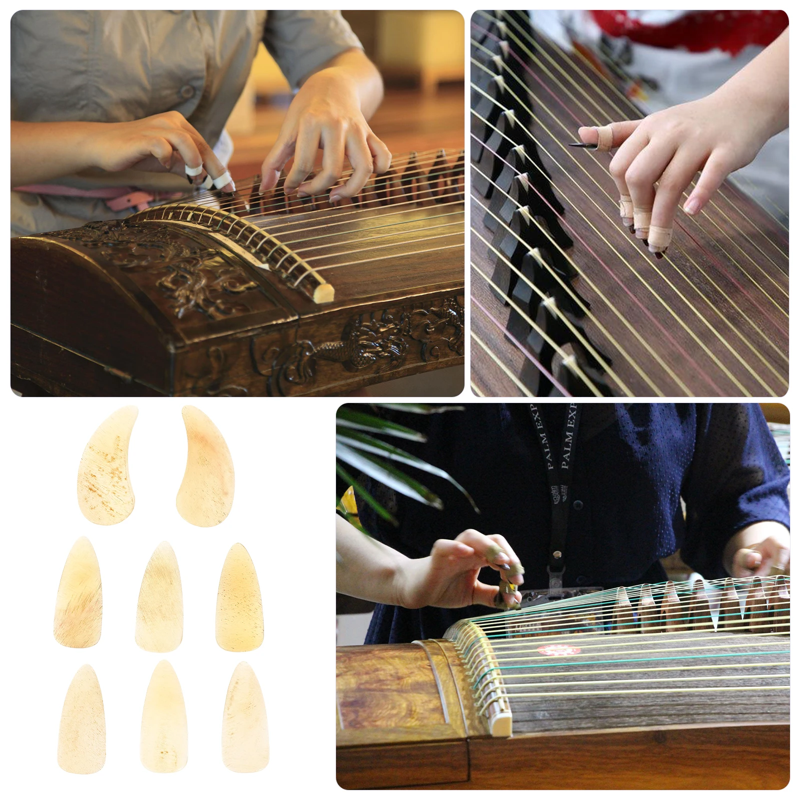 

8 Pcs Guzheng Nails Accessories Fake Zither Finger Picks Practice Tips Guard Protective Practical