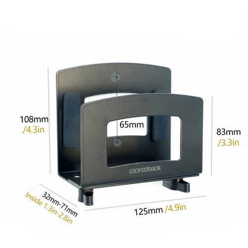 Imagen 2 del producto Soporte de pared para dispositivo pequeño ajustable Monzlteck o montaje VESA detrás del monitor | Diseño para Streaming Media Player, Switch, WII,Ca