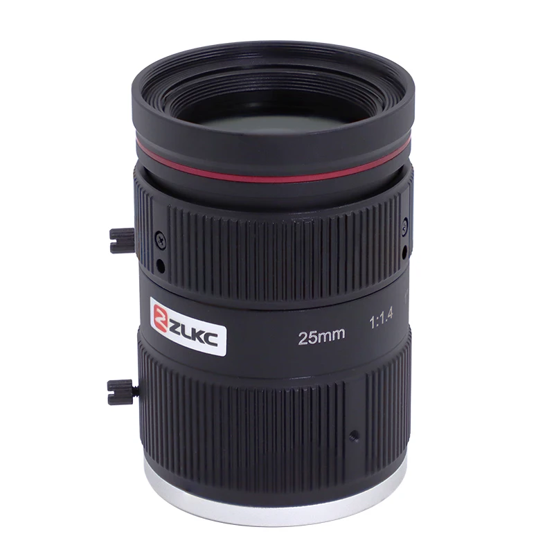 ZLKC 8.0 ميجابيكسل FA 25 مللي متر F1.4 فتحة 1 بوصة 8MP C جبل التركيز اليدوي القزحية تصحيح كاميرا مراقبة الفيديو عدسة CCTV