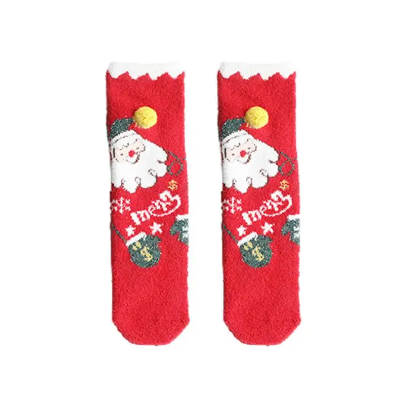 2/3/5PCS Cartoon Socks Holiday Socks Christmas Stockings Kawaii Sock Winter Keep Warm Women New Year Anti-skid Sock For