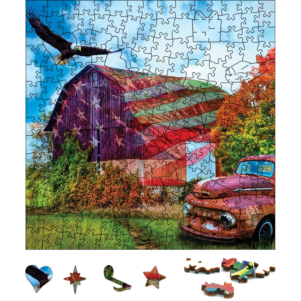 3D madeira feroz Eagle Party Jigsaw Puzzle para crianças, jogo de tabuleiro, Wood Animal Puzzle, brinquedos de aniversário