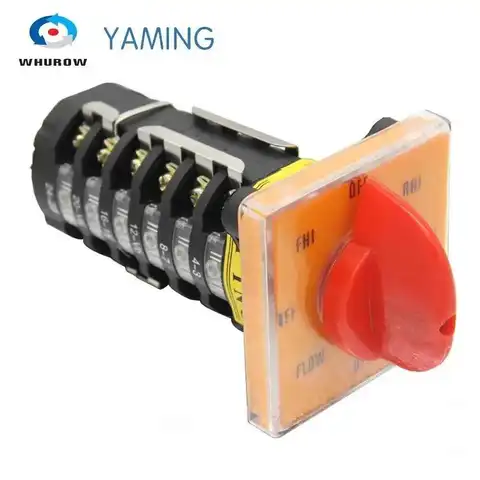 T-16EXF64D-6 Cam Switch For Milling Machine 8 Positions Rotary Universal Changeover Switches 20A 6 Stages Silver Contact