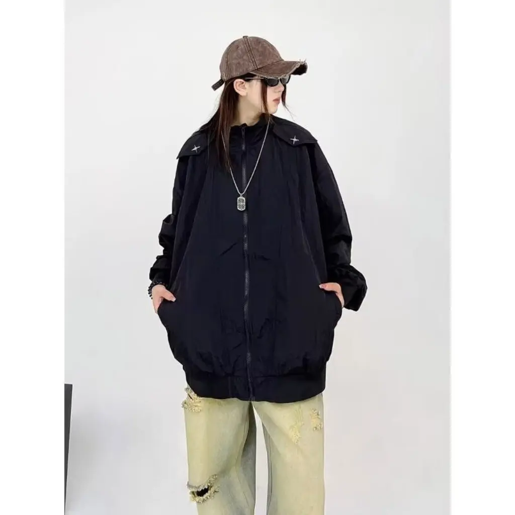 

Retro American Style Waterproof Casual Jacket for Men And Women Trendy Outdoor Sunscreen Coat Trendy Brand Rush Coat