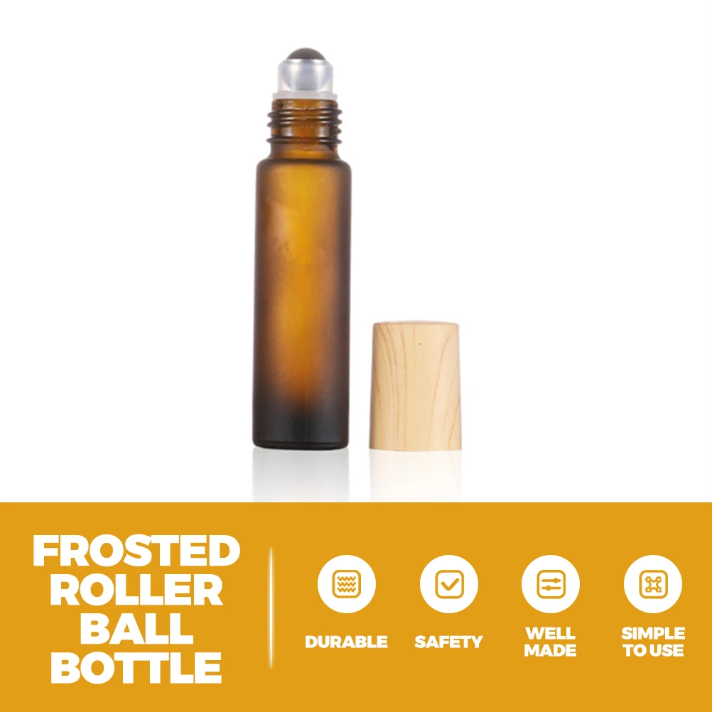 

12Pcs 10ml Empty Roller Bottles for Oils Frosted Glass Refillable Portable Travel Containers Uv Protected Glass Roller Bottles