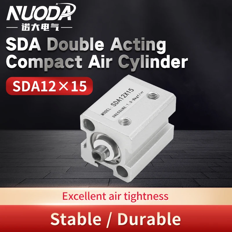 

NUODA SDA Pneumatic Double Acting Compact Air Cylinder 12mm Bore 15mm Stroke Type Cylinders Air Compressor