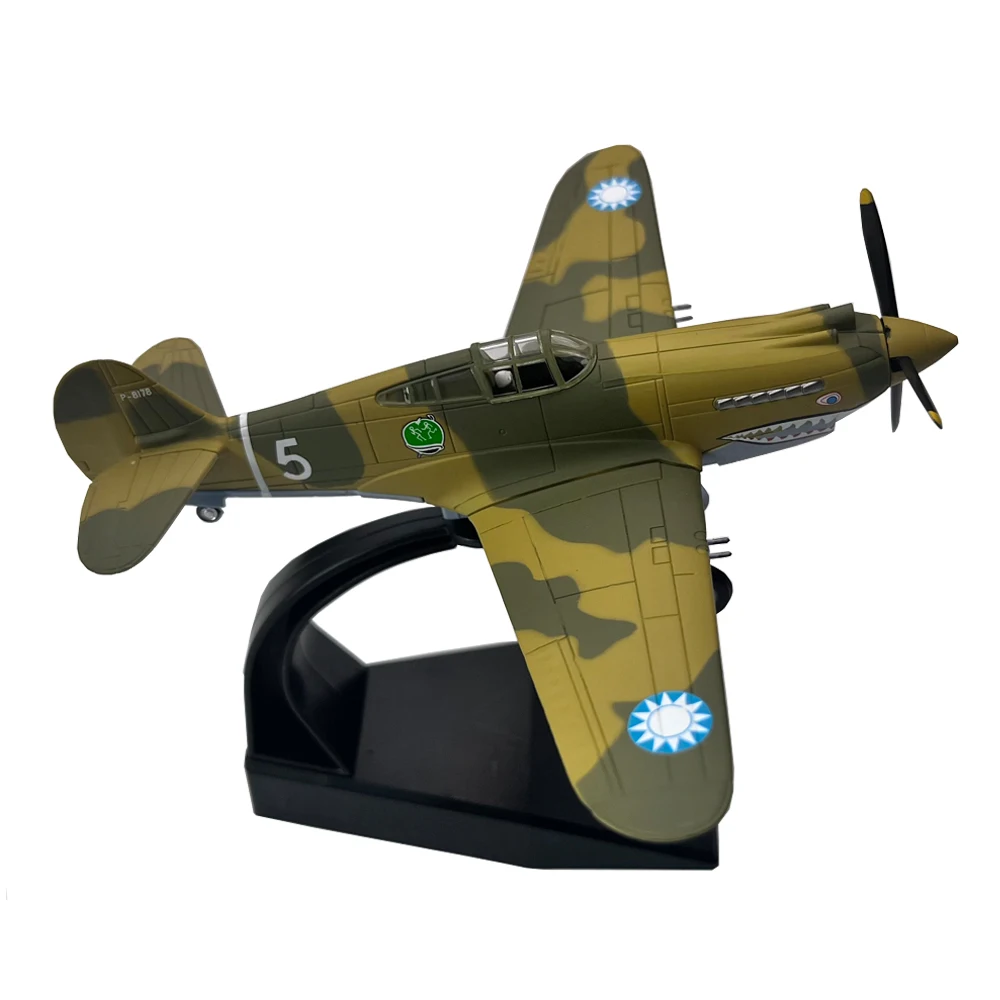 Avión de Metal fundido a presión para niños, modelo de avión de WWII Curtiss P40 Warhawk Fighter, adorno de juguete de regalo, escala 1:72, 1/72