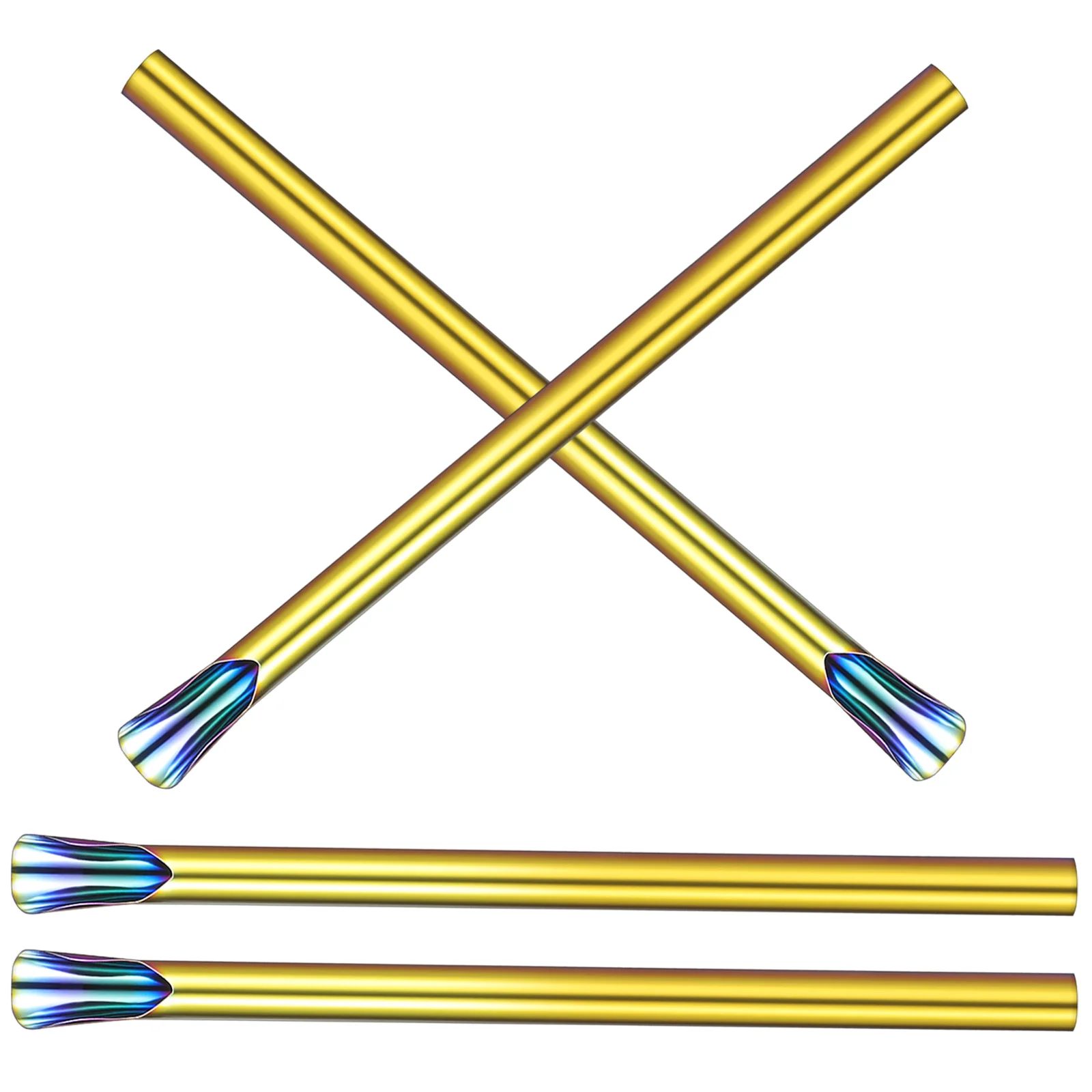 

4pcs Stainless Steel Straw Colored Metal Drinking Reusable Corrosion Resistant Easy Clean Outdoor Picnic Hiking
