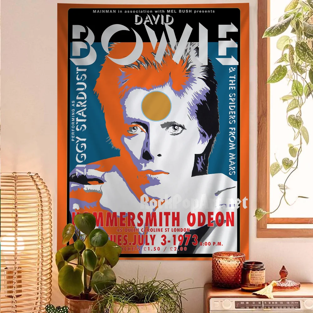 British Rock Singer David B-Bowie Tapestry Art Printing Japanese Wall Tapestry Anime Wall Hanging Home Decor