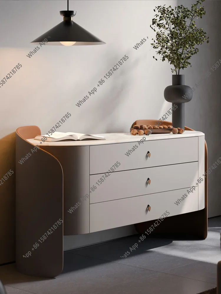 

Minimalist Italian light luxury high-end large-apartment villa entrance cabinet, storage designer fashion