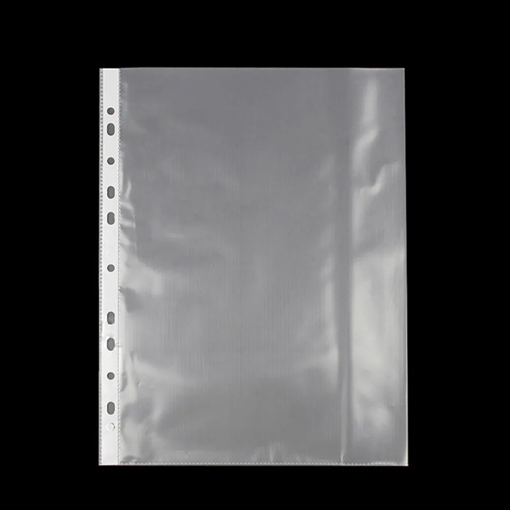 

200Pcs 11 Hole Clear Sheet Protectors for Ring Binder Non Static Environmentally Friendly PP Material File Protector
