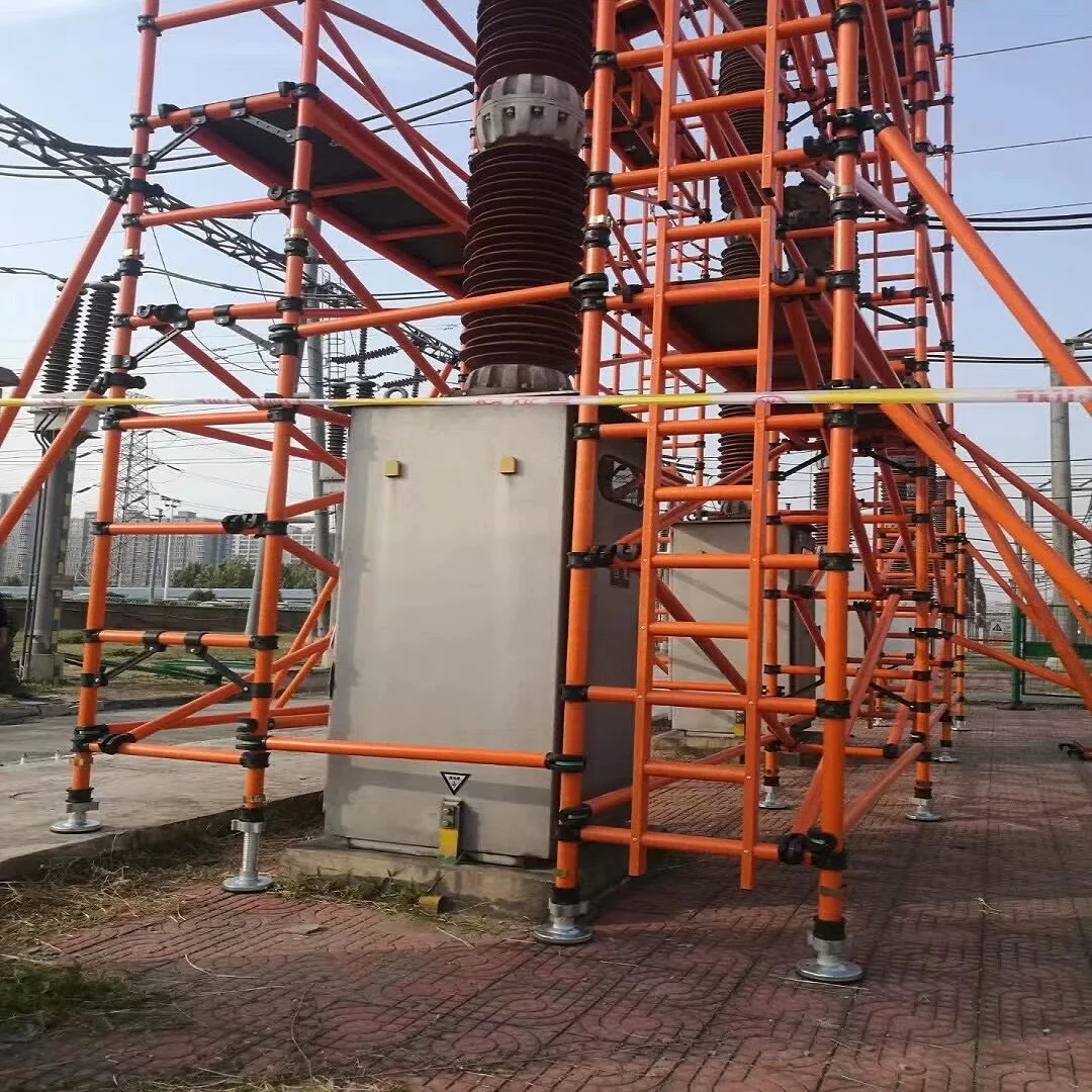 منصة عزل آمنة عالية الجهد قابلة للطي FRP سقالات عازلة من الألياف الزجاجية المتنقلة