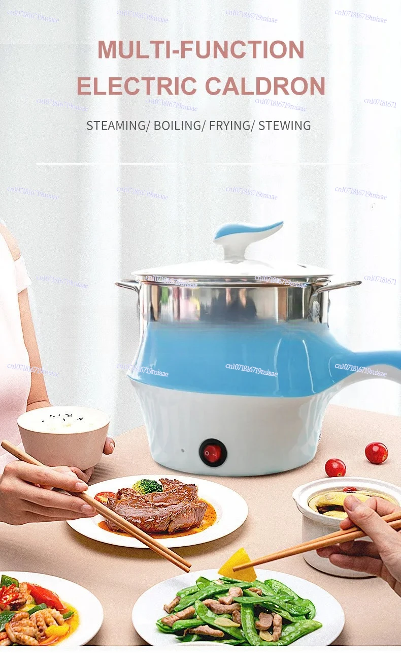 

New DC12V/DC24V 2.0L Multifunction Portable Cooker Pot Non Stick Frying Pan Electric with Handle Steamer Layer for Car/truck Use