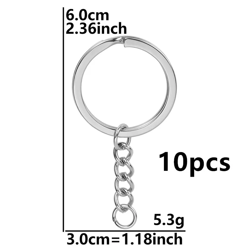 5pcs Stainless Steel Key Chain Accessories for DIY Projects