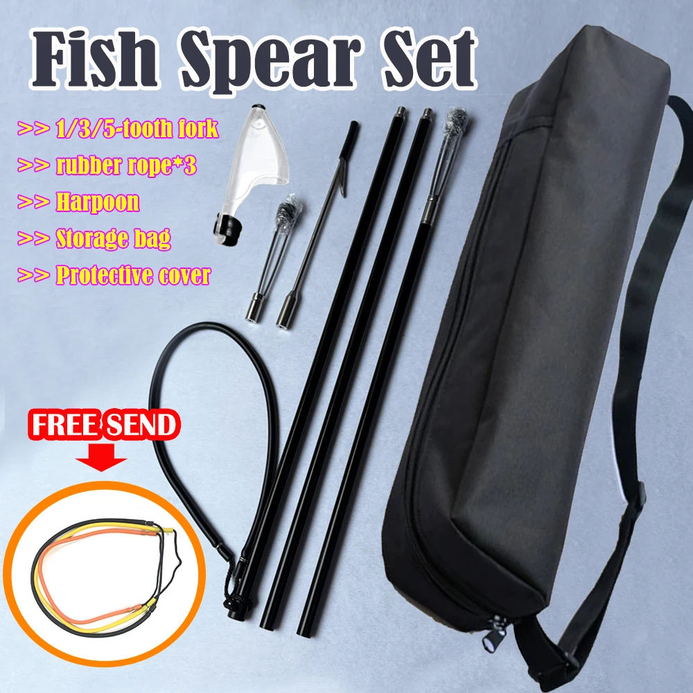 Portable Harpoon set Harpoon replacement head Harpoon rubber rope Fishing 5-tooth Forks Diving Spear Gun 5/3/1-tooth barbed head