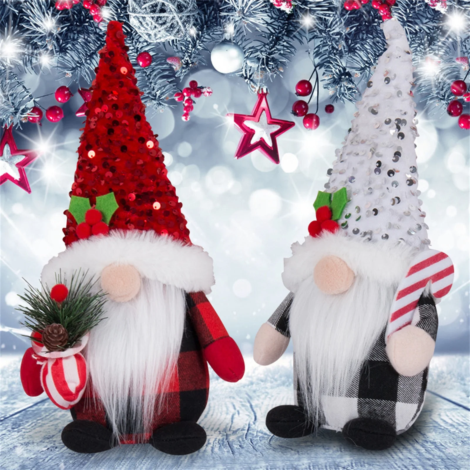 Muñeco sin rostro de felpa de Gnomo nórdico, decoración navideña para el hogar, muñeco de elfo de Papá Noel hecho a mano, regalos de Año Nuevo para niños, adornos de mesa de Navidad