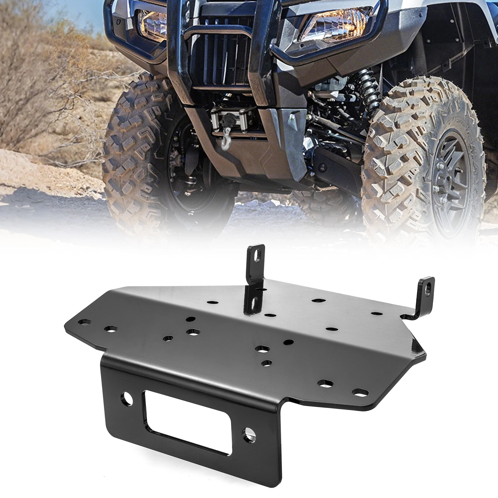 

ATV Winch Mounting Bracket/ Winch Mounting Plate No Drill Heavy Duty Steel for Honda Rubicon TRX700 2024-2025 Accessories