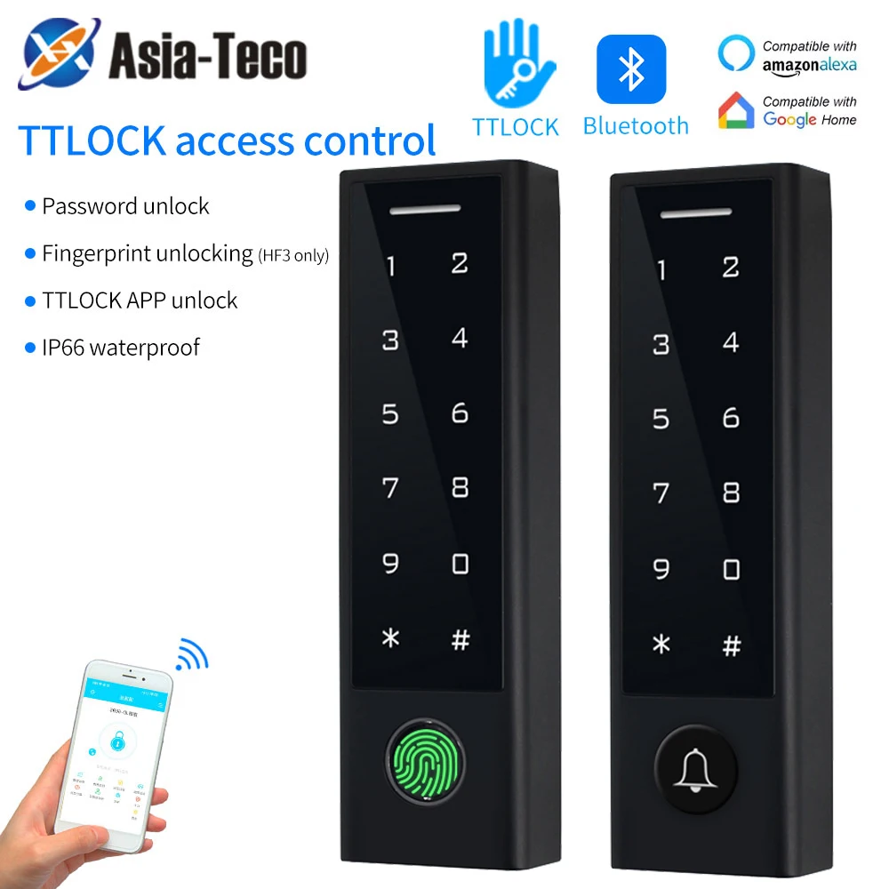 

TTLock Fingerprint Access Controller Keypad Waterproof Bluetooth DigiCode 13.56mhz IC Card Reader for Home Gate Opening System