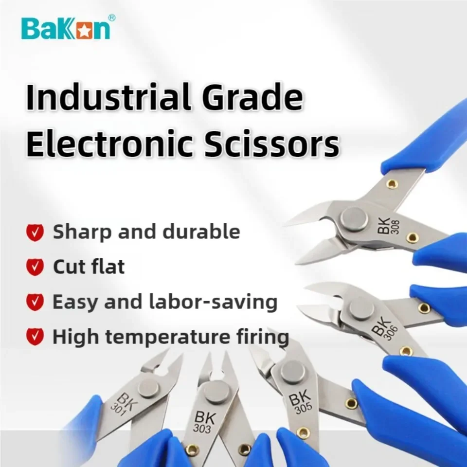 

Bakon Electronic Scissors Industrial Grade Pliers Tools Oblique Mouth Pliers Soldering Tools BK301 Model