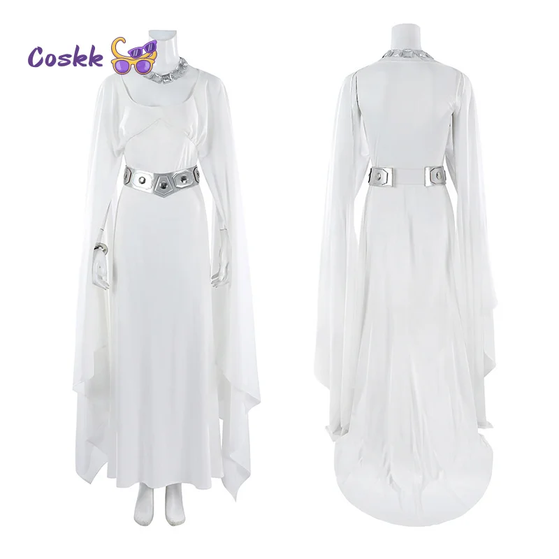

Leia princess Cosplay Costume Fancy Dress White Robe Gown Uniform Halloween Carnival Party Christmas Play Role Clothes Clothing