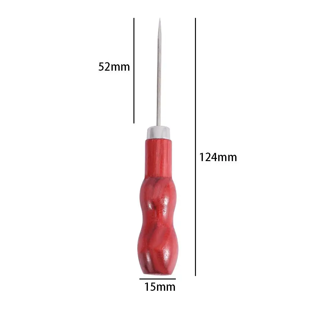 Wooden Handle DIY Drill Canvas Shoes Sewing Tool Shoe Repair Needles Sewing Awl Hole Maker Hand Stitcher