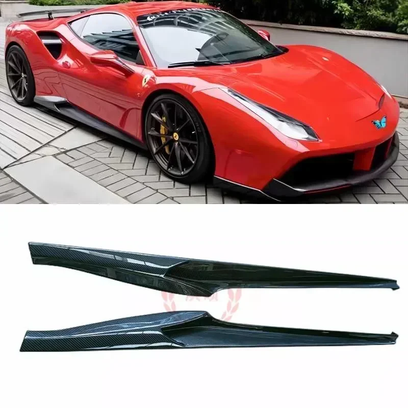 

Для Ferrari 488 GTB Spider 2015, боковые юбки из настоящего углеродного волокна, удлинитель, комплект для губ, чехол в стиле CA