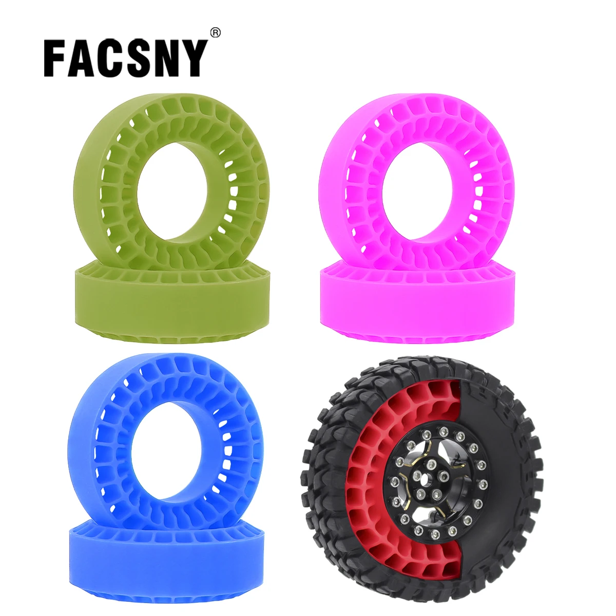 Waterproof 1.0'' Silicone Rubber Tire Inserts For Outer Diameter 58-63mm Insert Foam For 1/18 1/24 Rc Crawler TRX4M SCX24 Fcx24