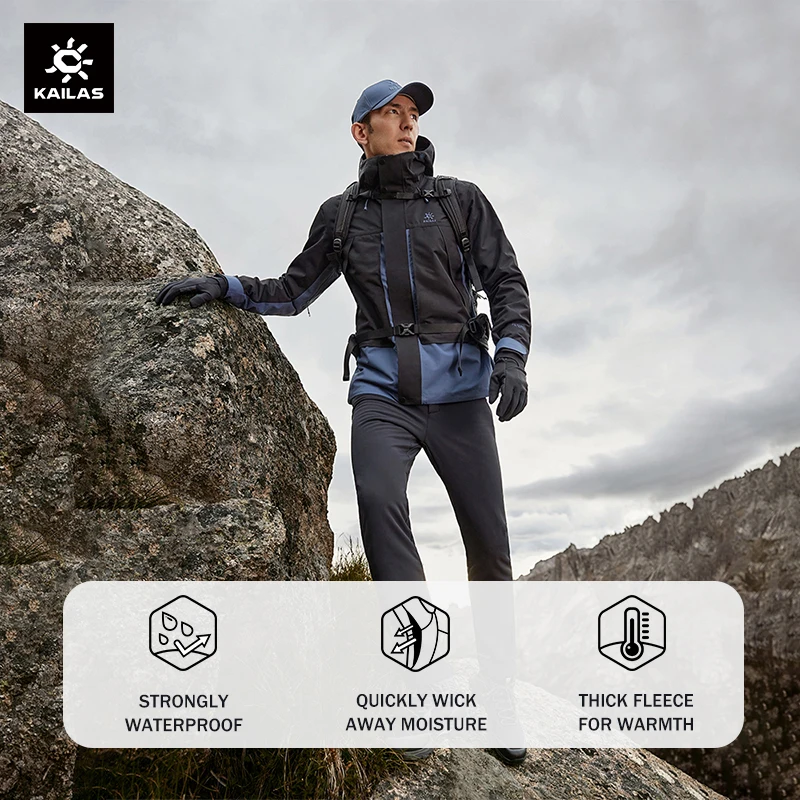 KAILAS 3-in-1 jacket fleece windproof and waterproof work jacket outdoor mountaineering jacket for men KG2241112