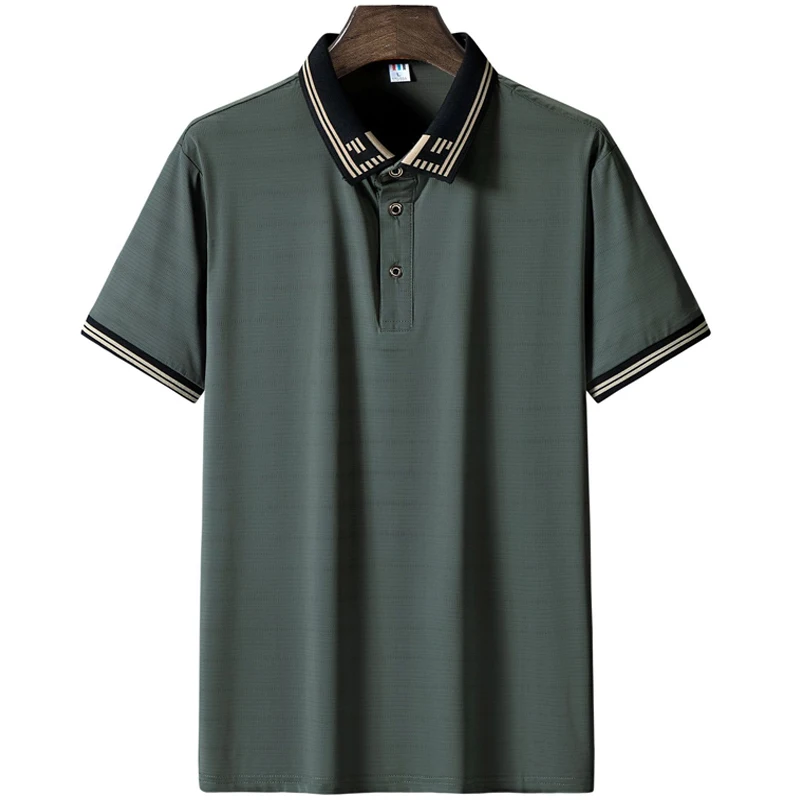 Polo shirt männer 6XL 7XL 8XL Sommer neue hohe qualität herren kurzarm polo shirt Eis seide männer business casual polo shirt 8927