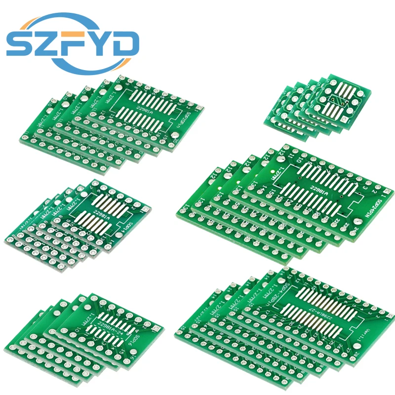30PCS PCB Board Kit SOP24 SOP8 SOP14 SOP16 SOP20 SOP28 SMD Turn To DIP Adapter Converter Plate SOP 8 14 16 20 24 28