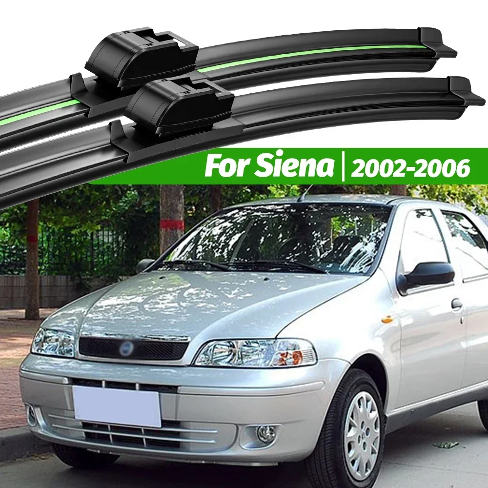 Para fiat siena 2002-2006 2 pçs lâminas de limpador de pára-brisa dianteiro 2003 2004 2005 acessórios de janela de pára-brisas