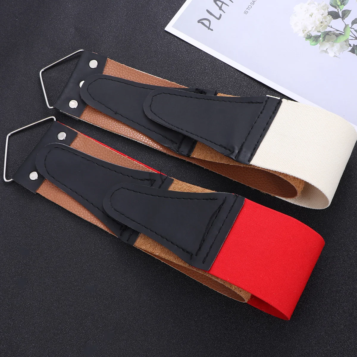 2PCS Shaving Special Use Grinding Cloth Traditional Knive Use Cloth Double Layer Real Use Cloth (Random Color)