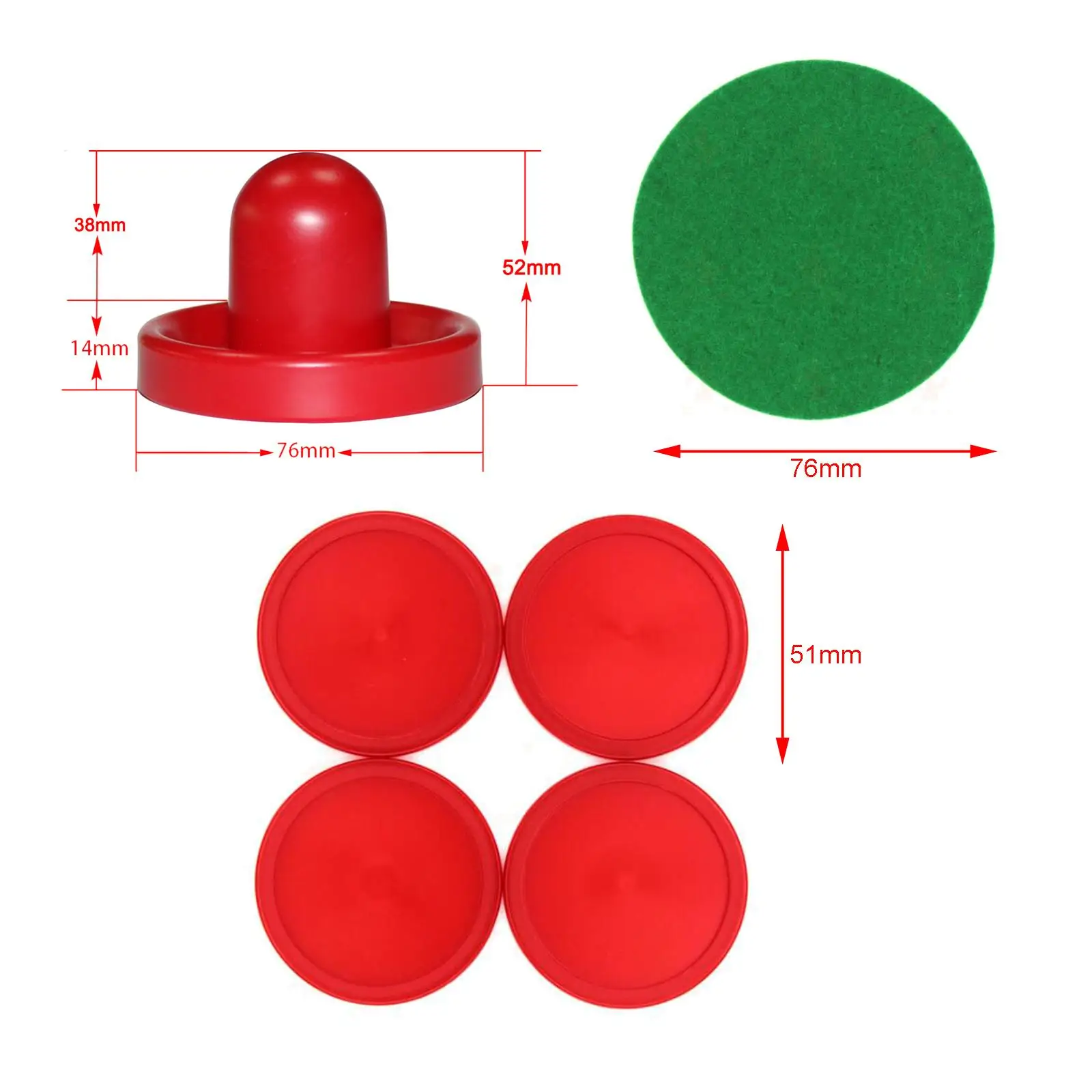 

Mini Air Hockey Pushers Plastic Puck Tabletop Spare Parts for Foldable Air Hockey Table Indoor Play