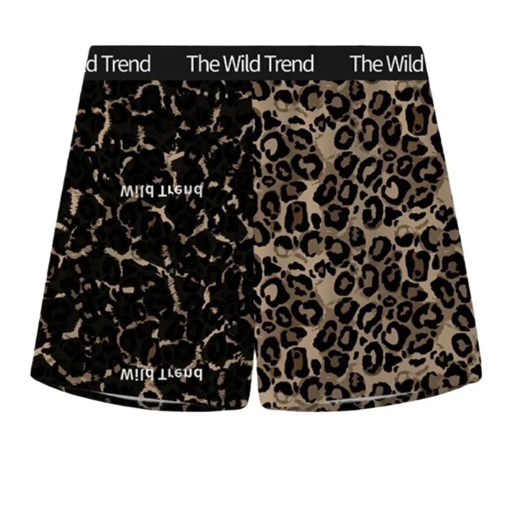 

Loose Leopard Beach Shorts High Waist Underpants Men's Sleep Bottoms Pajamas Sweatshorts Baggy Bloomers Shorts Pants Summer
