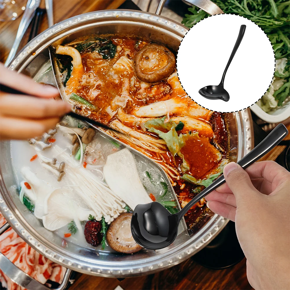 

1pc Stainless Steel Gravy Long Handle Metal Sauce Spoon Easy Pour Soup Ladle Small Kitchen Accessories Serving Spoon Ladle With