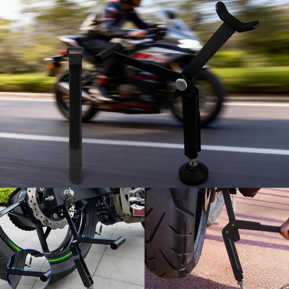 

Motorcycle electric vehicle front & rear wheel lift Stand maintenance park support frame folding portable labor-saving elevator
