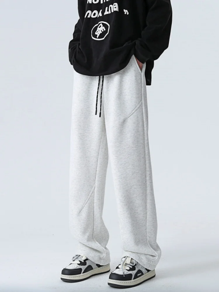 

Мужские повседневные брюки с широкими штанинами, новинка весенней коллекции, оверсайз, прямые, струящиеся, в американском ретро-стиле, длинные, удобные, свободного кроя, для отдыха