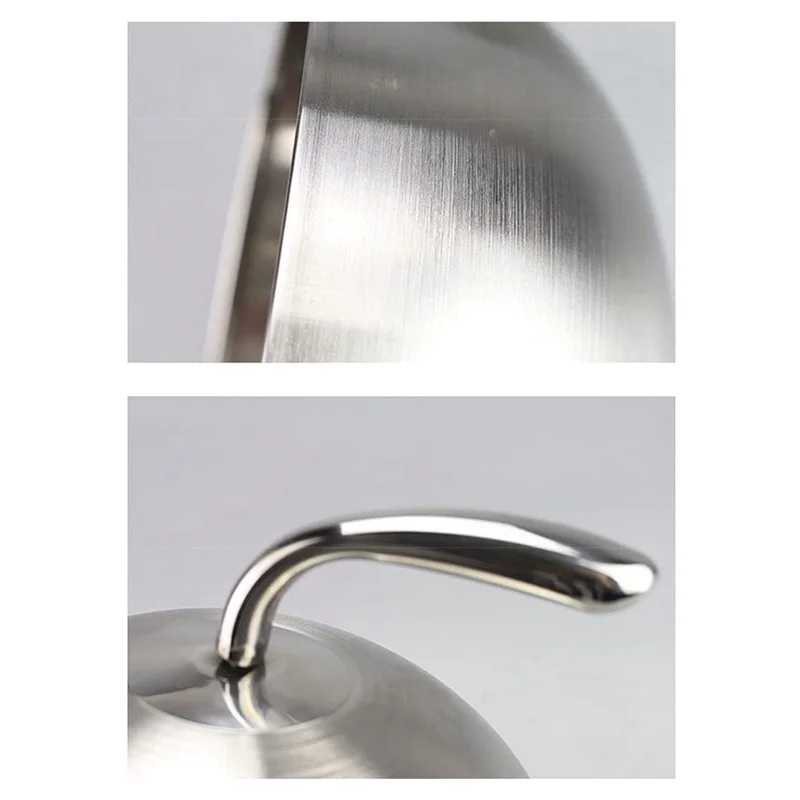 

ABAH-5Pcs 20Cm Stainless Steel Steak Cover Teppanyaki Dome Dish Lid Home Round Oil Proof Meal Food Cover Kitchen Cooking