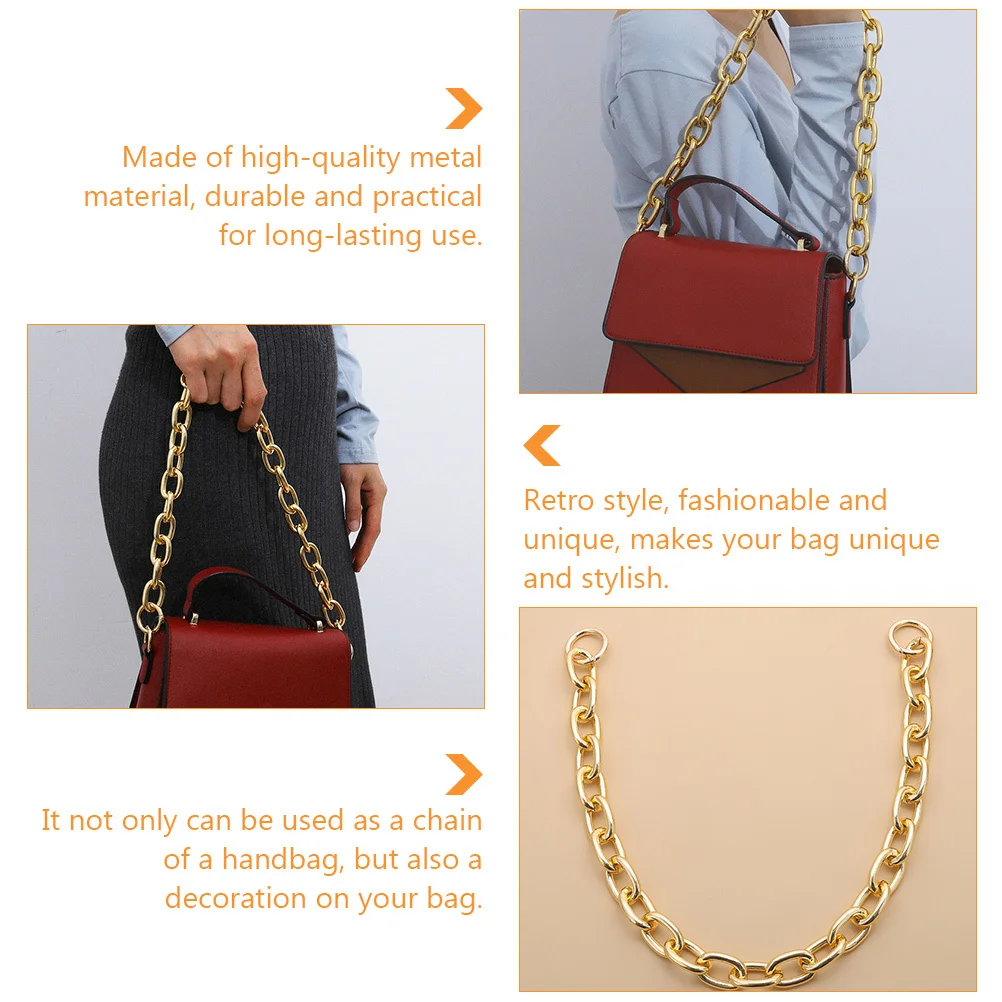 Metal Bag Chain Versatile Replacement for Handbag Decorative Use Stylish Retro Design Purse Accessory Fashionable Portable Chain - view 5