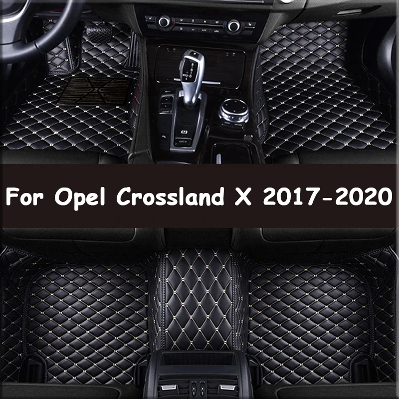 Car Floor Mats For Opel Crossland X 2017-2020 DropShipping Center Interior Accessories 100% Fit Leather Carpets Rugs Foot Pads